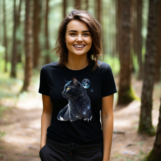 Frauen T-Shirt Himmelskatze Motiv #10