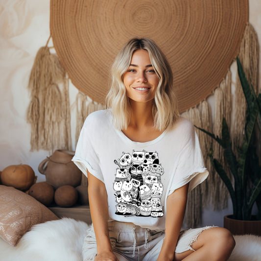 Damen T-Shirt Katzenmanie