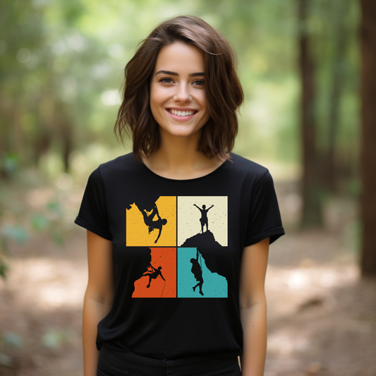 Damen T-Shirt climbing Retro