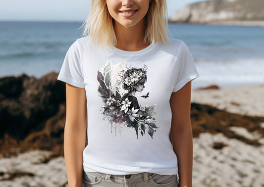 Damen T-Shirt dunkle Fee Motiv #12