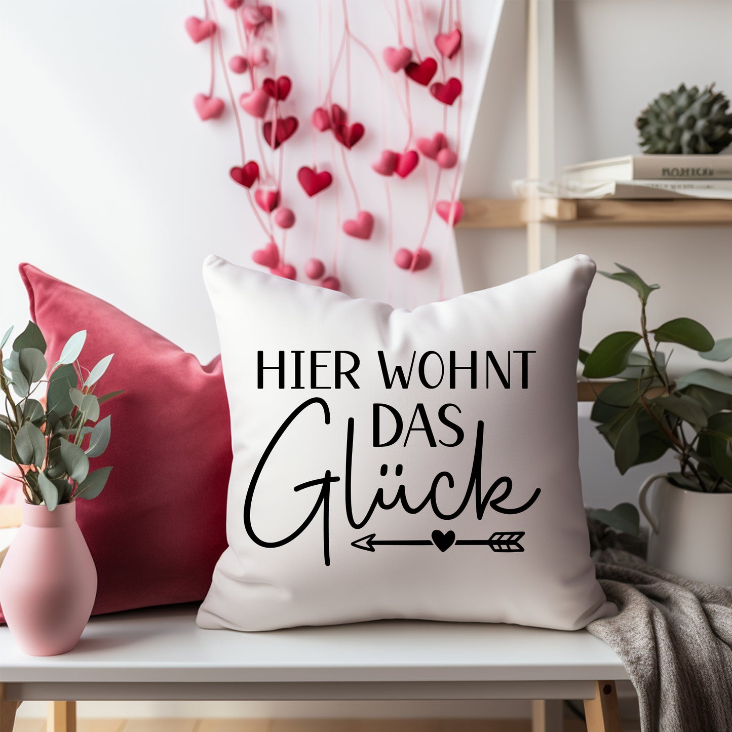Kissen hier wohnt das Glück