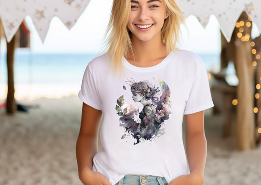 Damen T-Shirt dunkle Fee Motiv #14