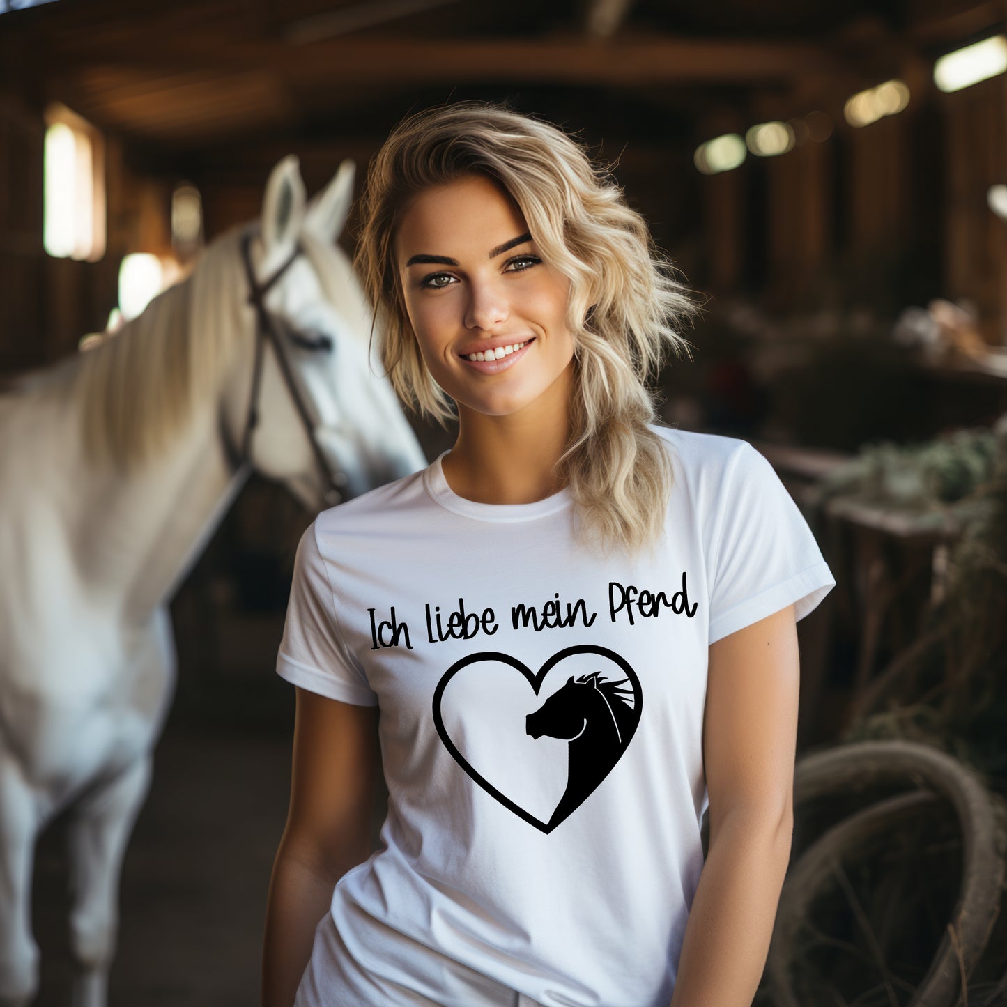 Damen T-Shirt Ich liebe mein Pferd