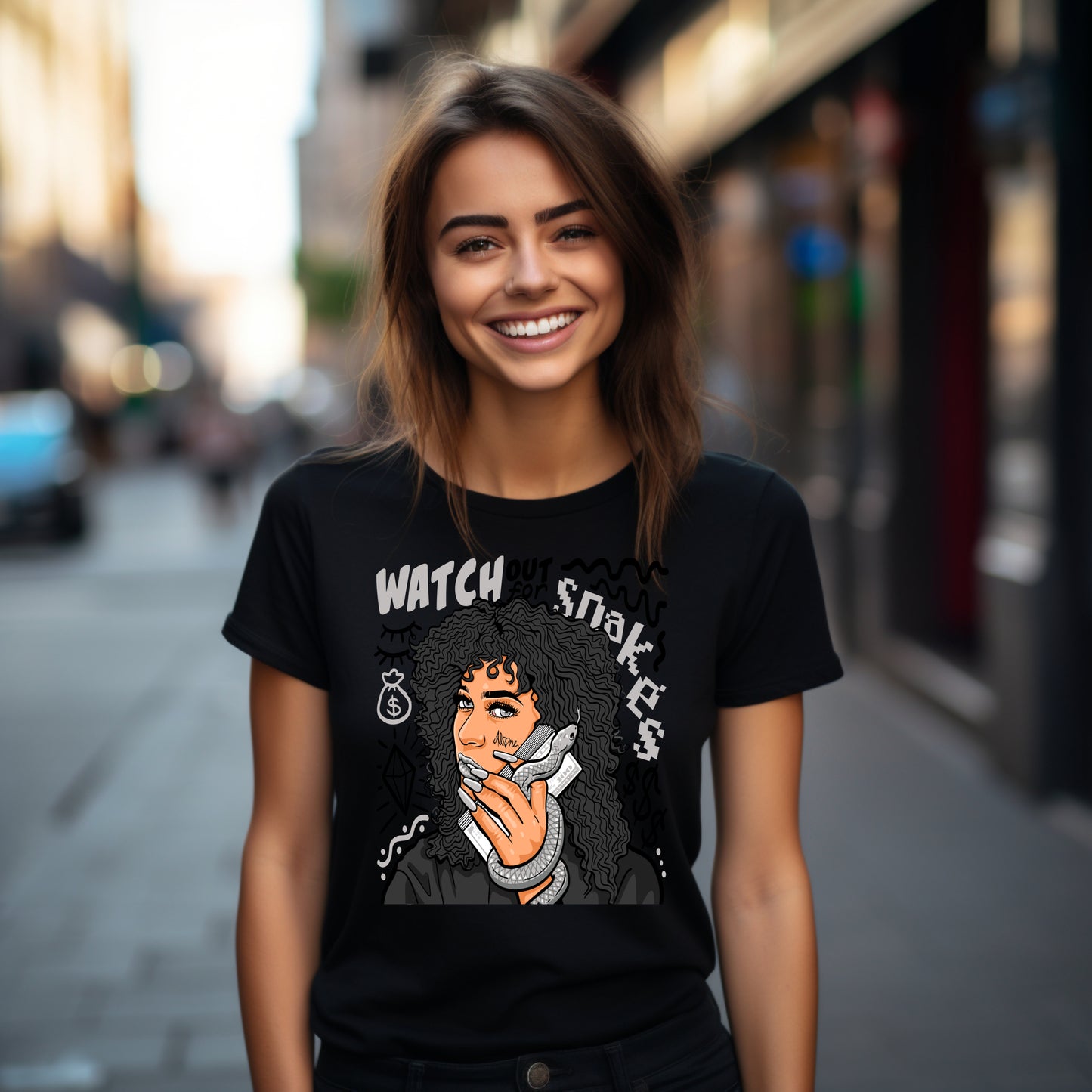 Damen T-Shirt watch out for snakes