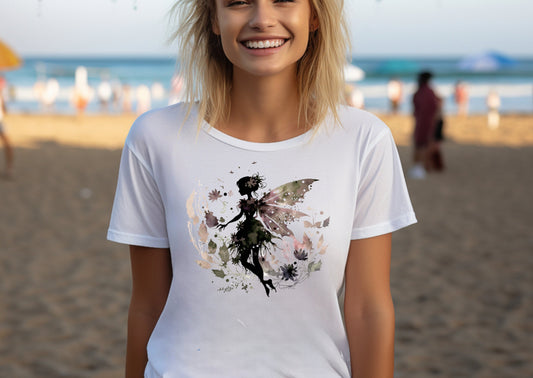 Damen T-Shirt dunkle Fee Motiv #15