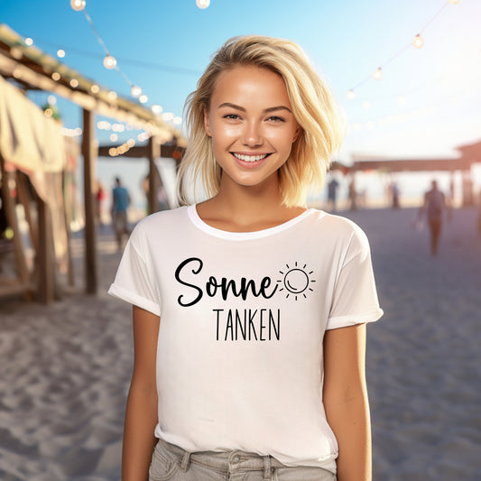 Damen T-Shirt Sonne tanken