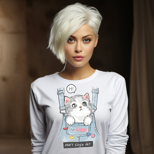 Damen Longsleeve be happy