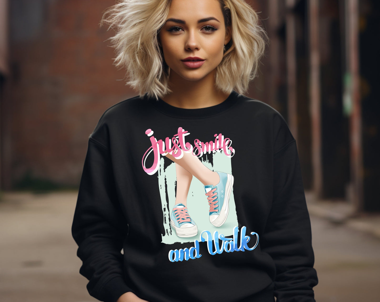 Frauen Pullover just smile