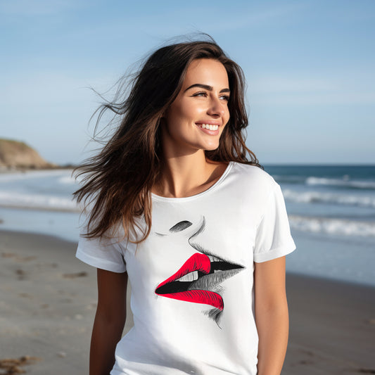 Frauen T-Shirt Kuss