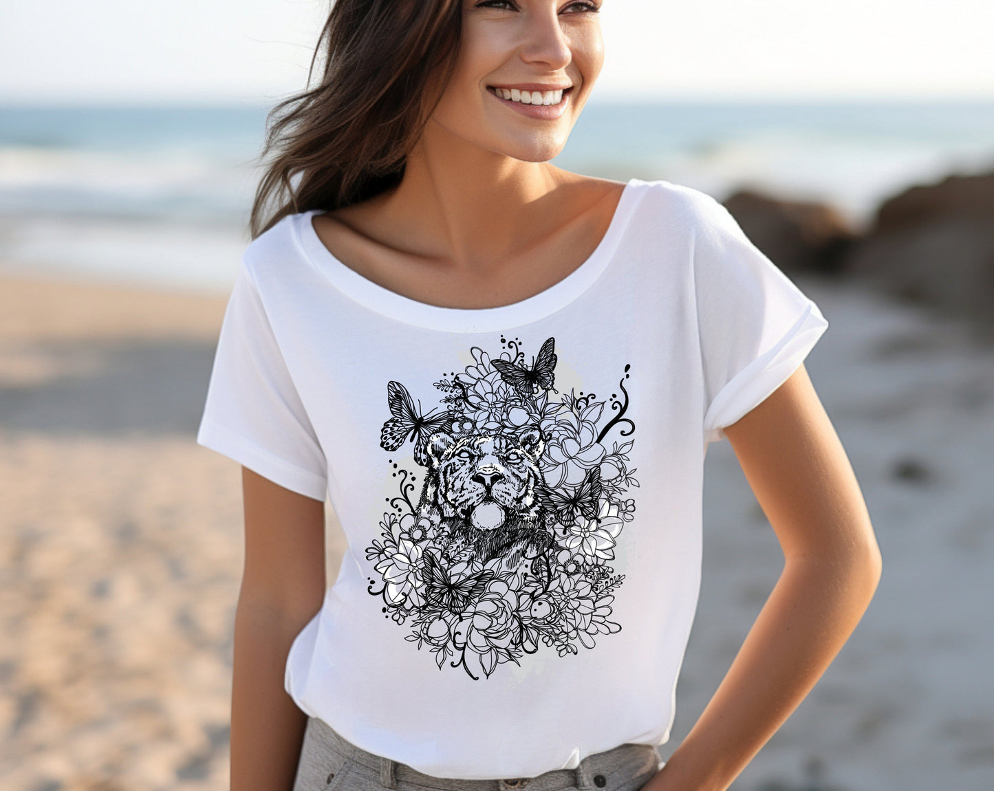 Frauen T-Shirt sei ein Tiger