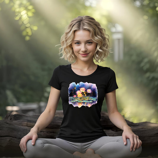 Frauen Sport T-Shirt Lotus Motiv #3