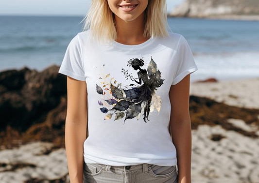 Damen T-Shirt dunkle Fee Motiv #2