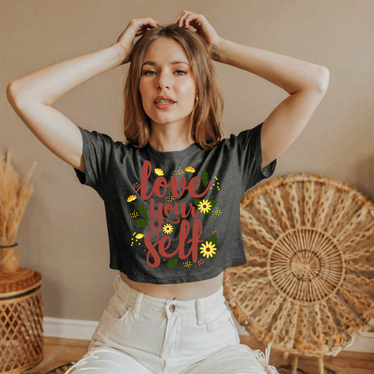 bauchfreies Damen-Top love yourself