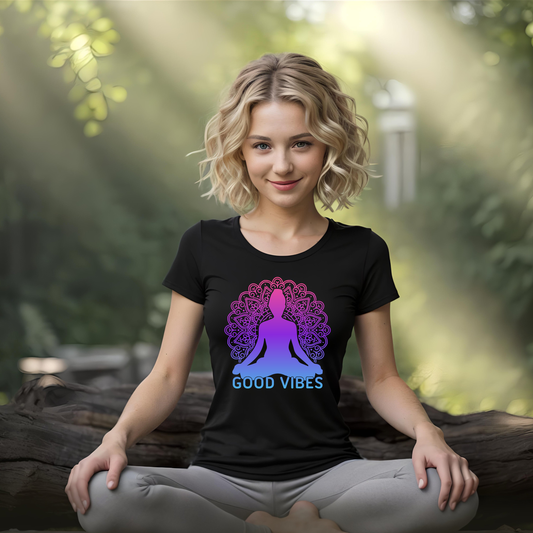 Frauen Yoga Sport-Shirt good vibes
