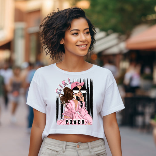 bauchfreies Damen-Top girl power