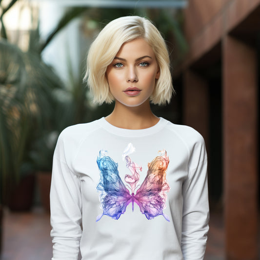 Damen Longsleeve Schmetterling Motiv #3