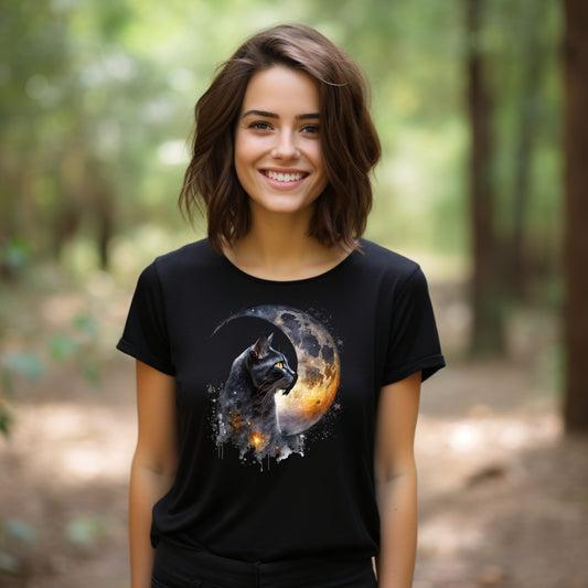 Frauen T-Shirt Himmelskatze Motiv #3