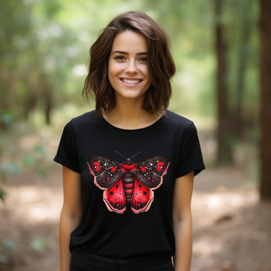 Frauen T-Shirt Aquarell Gothic Motte