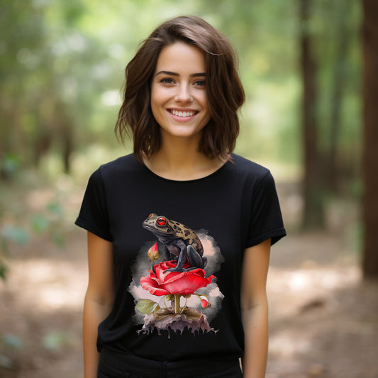 Frauen T-Shirt Aquarell Gothic Frosch Motiv #2