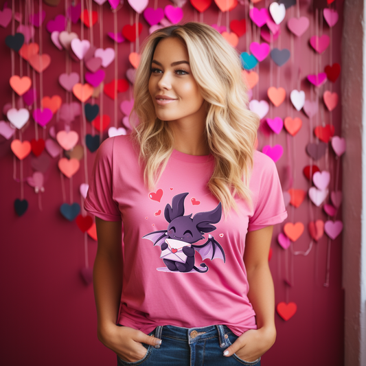 Damen T-Shirt Valentinstag Fledermaus