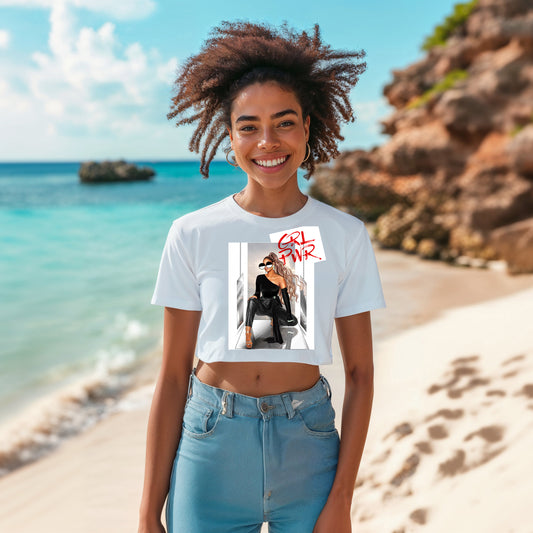 bauchfreies Damen-Top girl power