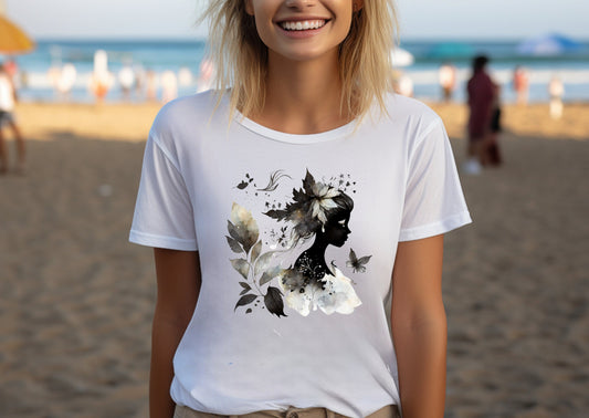 Damen T-Shirt dunkle Fee Motiv #5