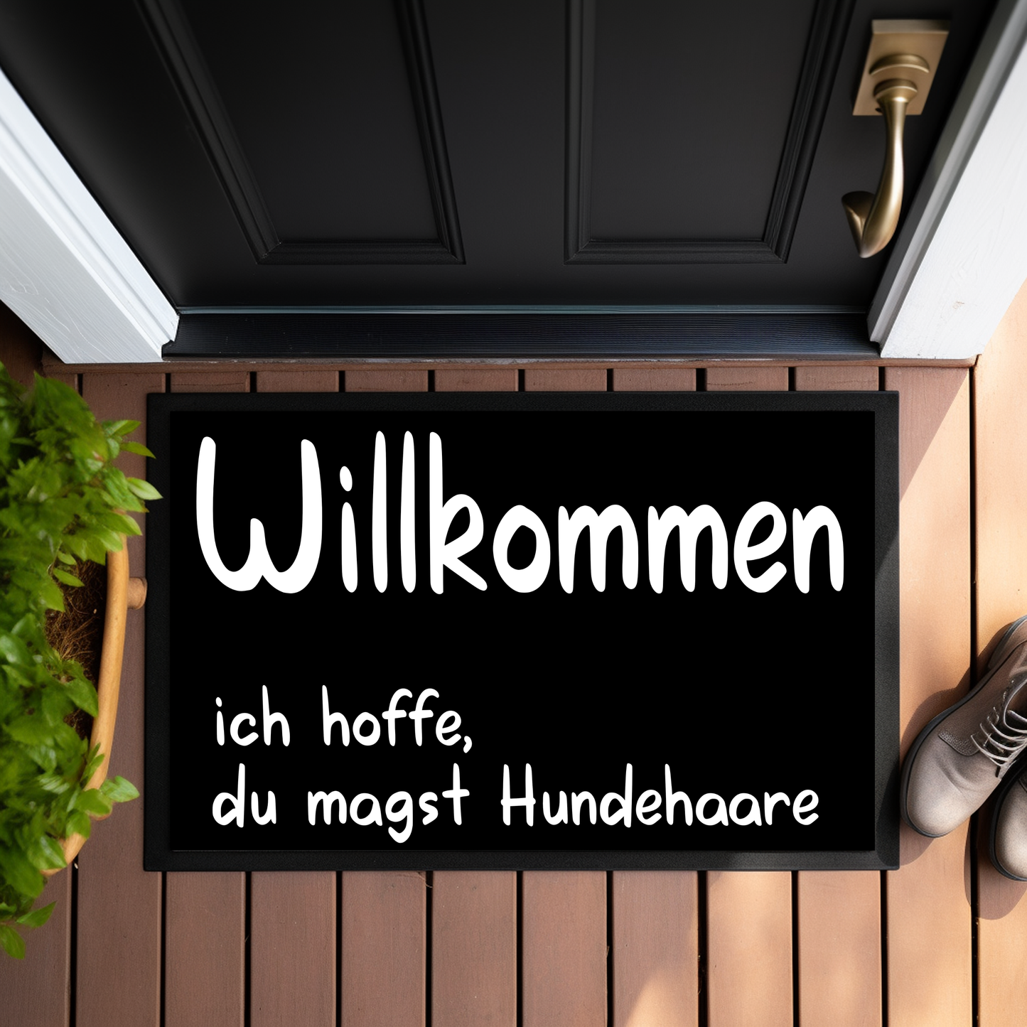 Fußmatte Willkommen, ich hoffe du magst Hundehaare