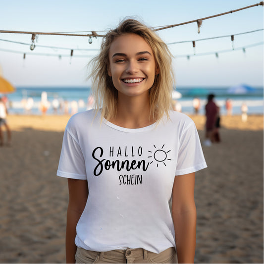 Damen T-Shirt Hallo Sonnenschein