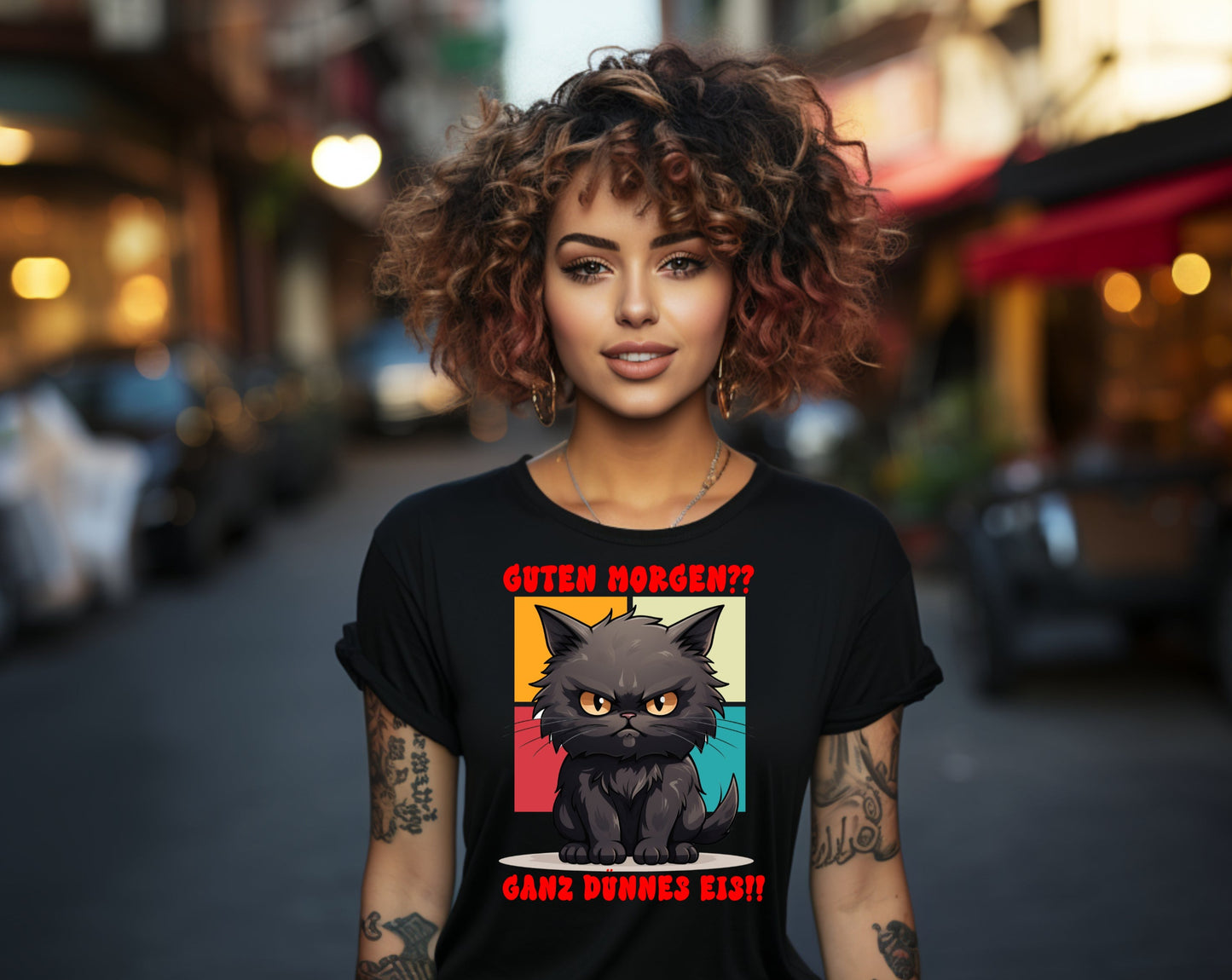 Damen T-Shirt Guten Morgen? Ganz dünnes Eis !!
