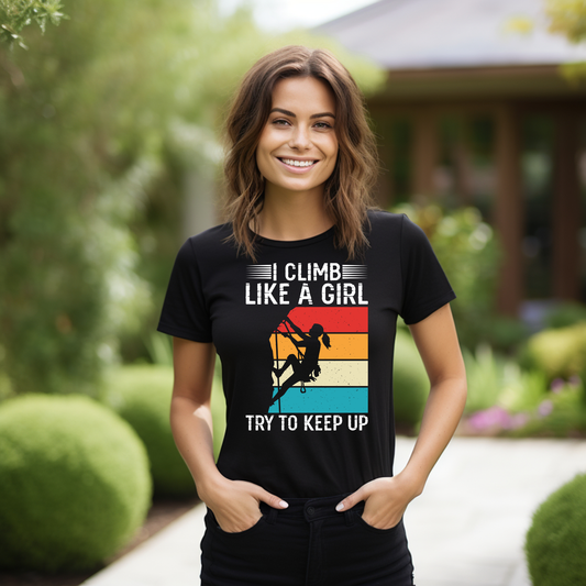 Damen T-Shirt i climb like a girl