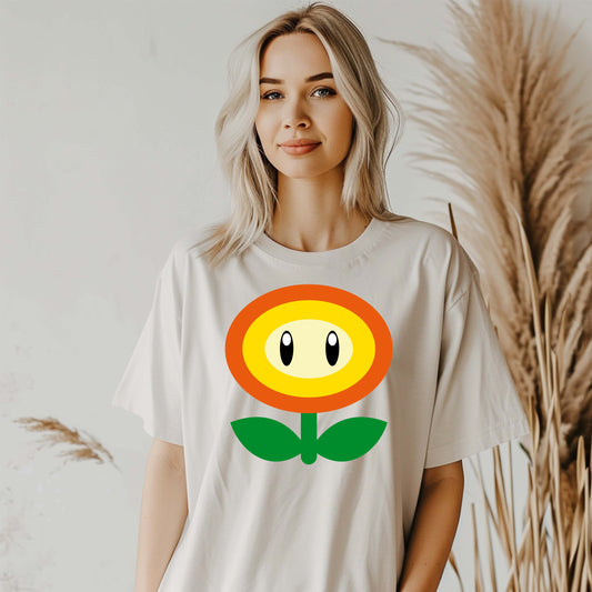 Frauen T-Shirt Gaming Feuerblume