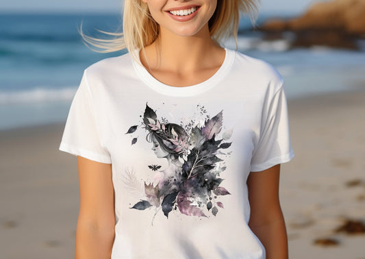 Damen T-Shirt dunkle Fee Motiv #6