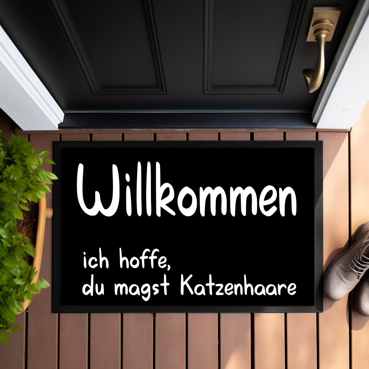 Fußmatte Willkommen, ich hoffe du magst Katzenhaare