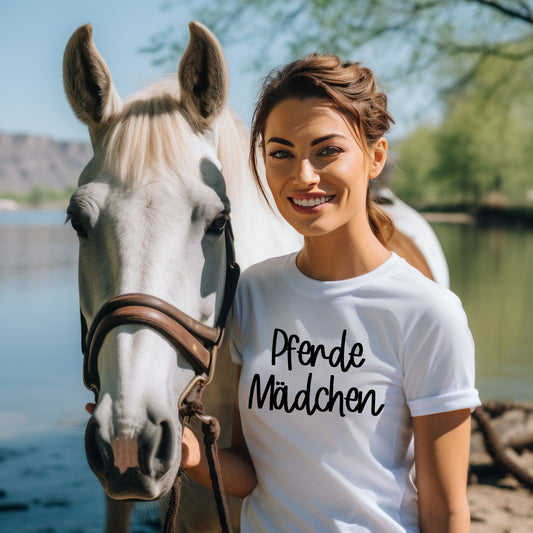Damen T-Shirt Pferde Mädchen