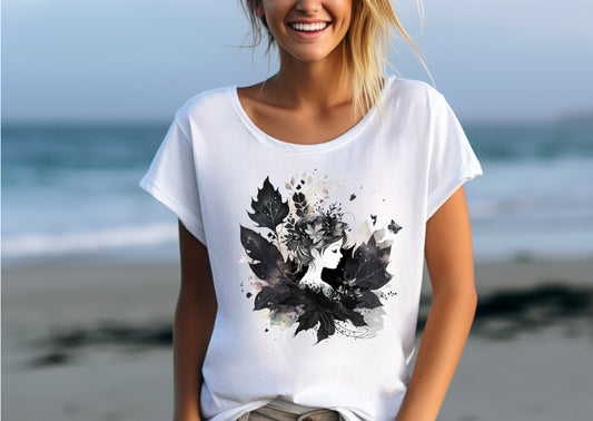 Damen T-Shirt dunkle Fee Motiv #7