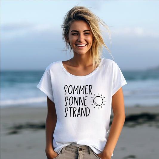 Damen T-Shirt Sommer Sonne Strand