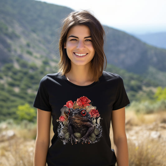Frauen T-Shirt Aquarell Gothic Frosch Motiv #3