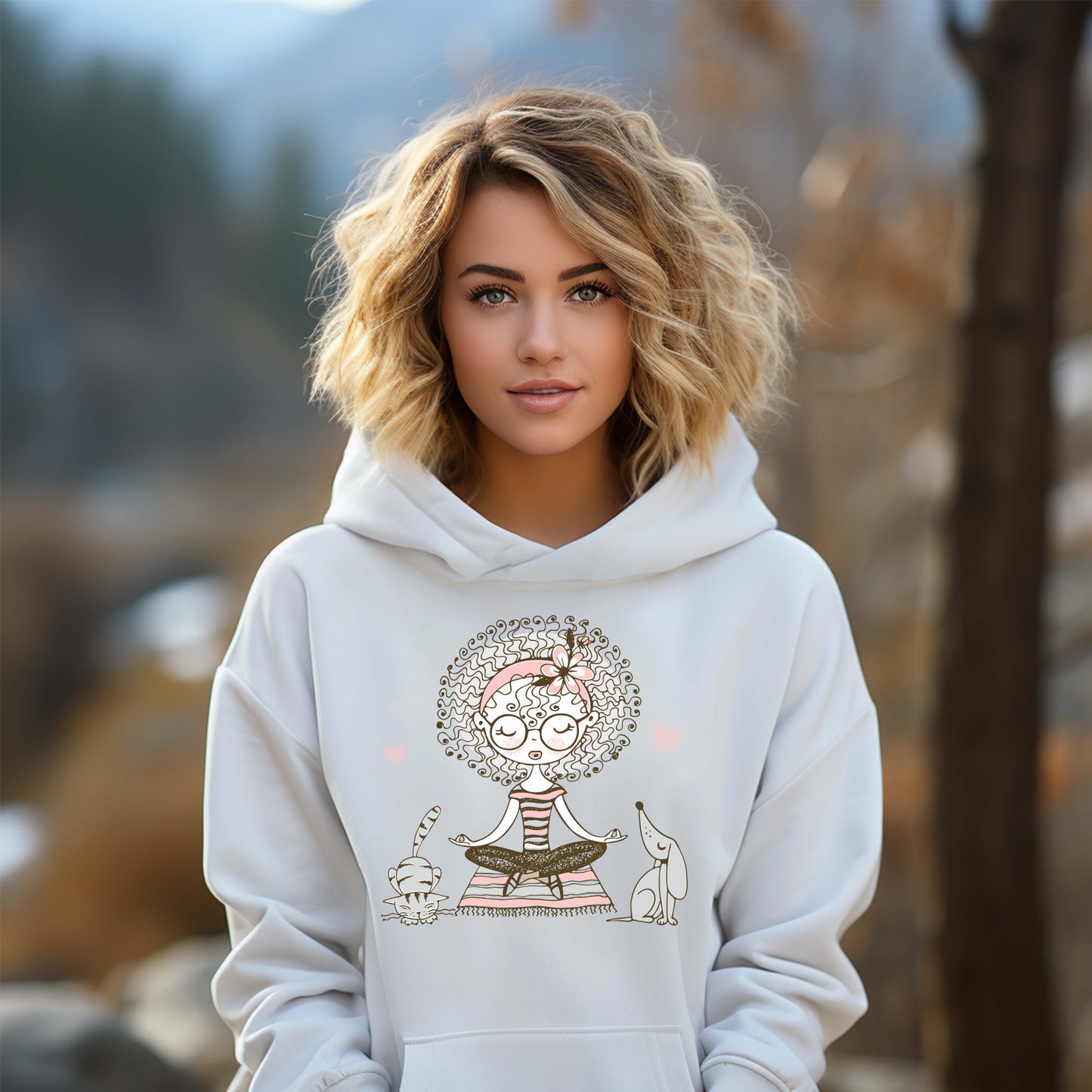 Damen Kapuzenpullover Namaste