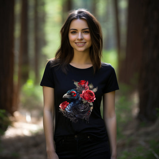 Frauen T-Shirt Aquarell Gothic Fasan