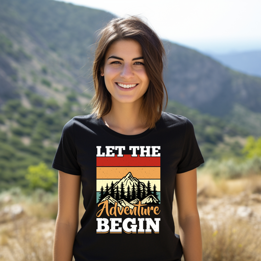 Damen T-Shirt let the adventure begin