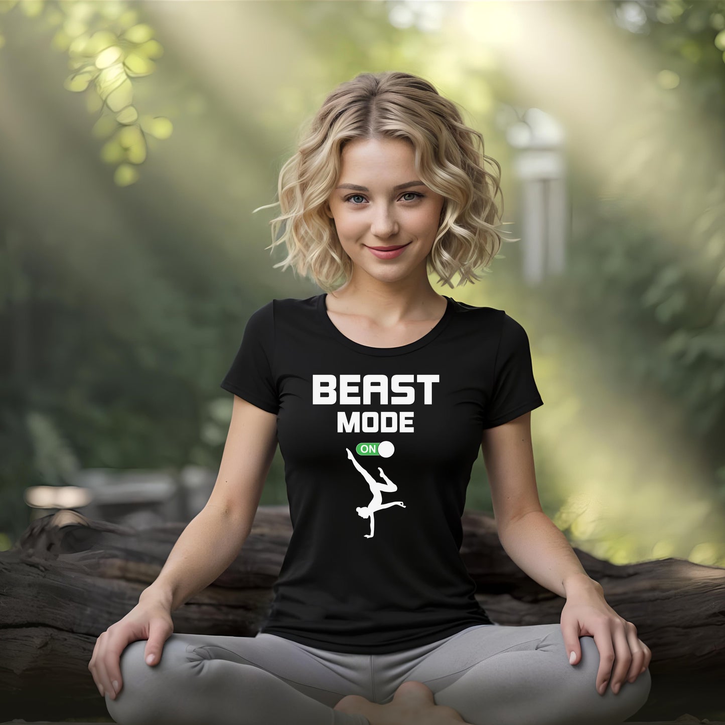 Frauen Yoga Sport-Shirt beast mode on