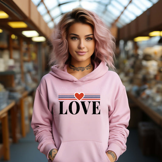 Damen Kapuzenpullover Love