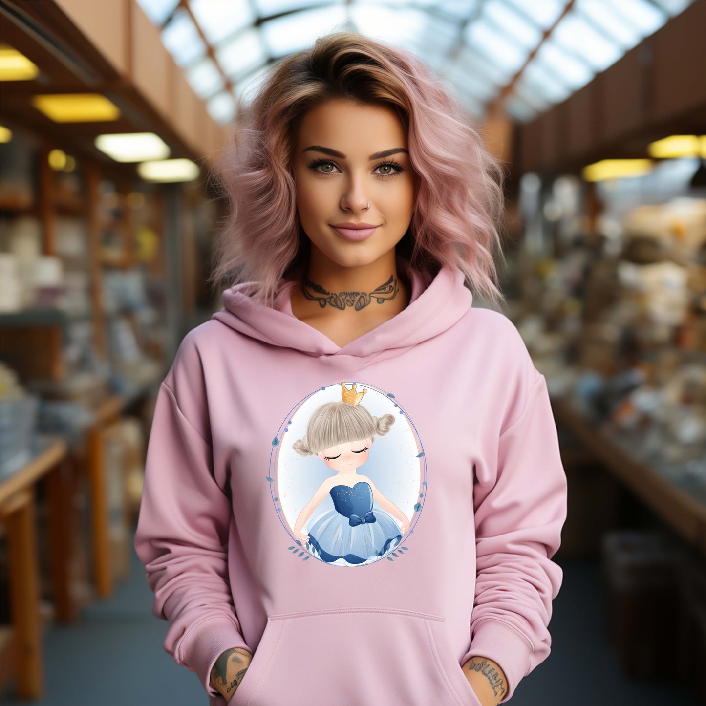 Damen Kapuzenpullover Ballerina