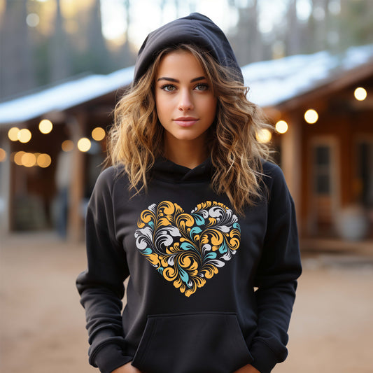 Damen Kapuzenpullover Herz