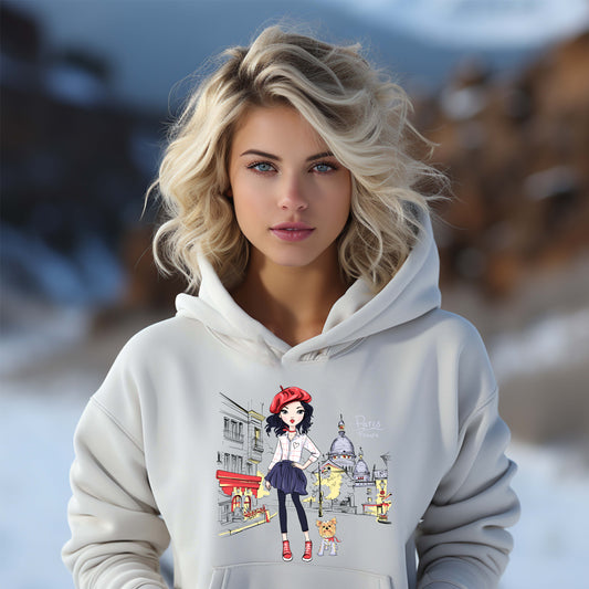 Damen Kapuzenpullover Paris