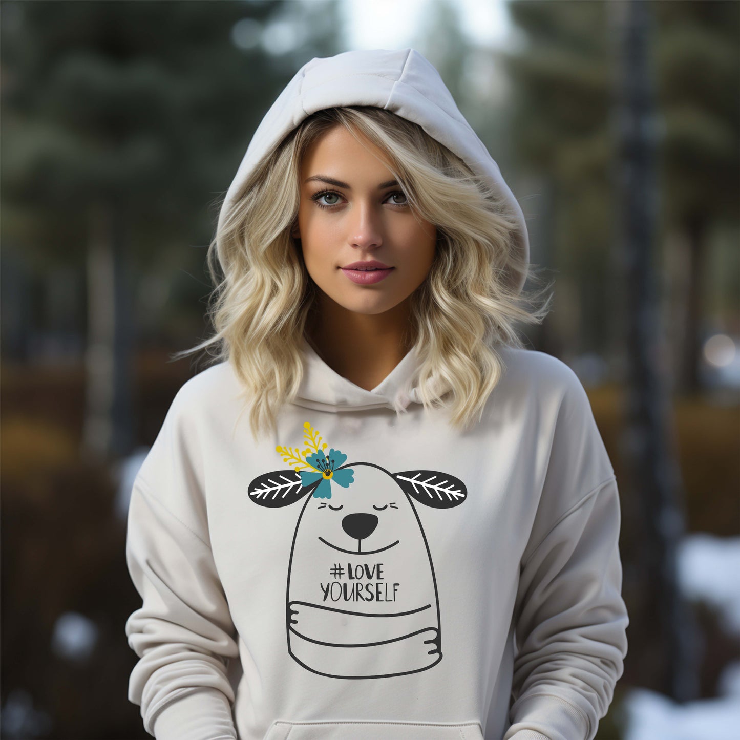 Damen Kapuzenpullover love yourself