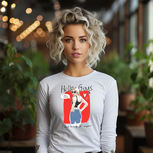Damen Longsleeve Hello Guys