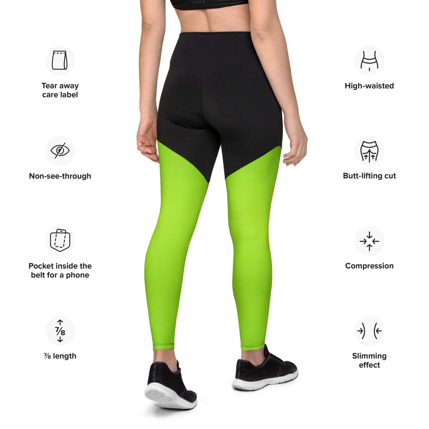 Frauen Sport-Leggings schwarz / grün