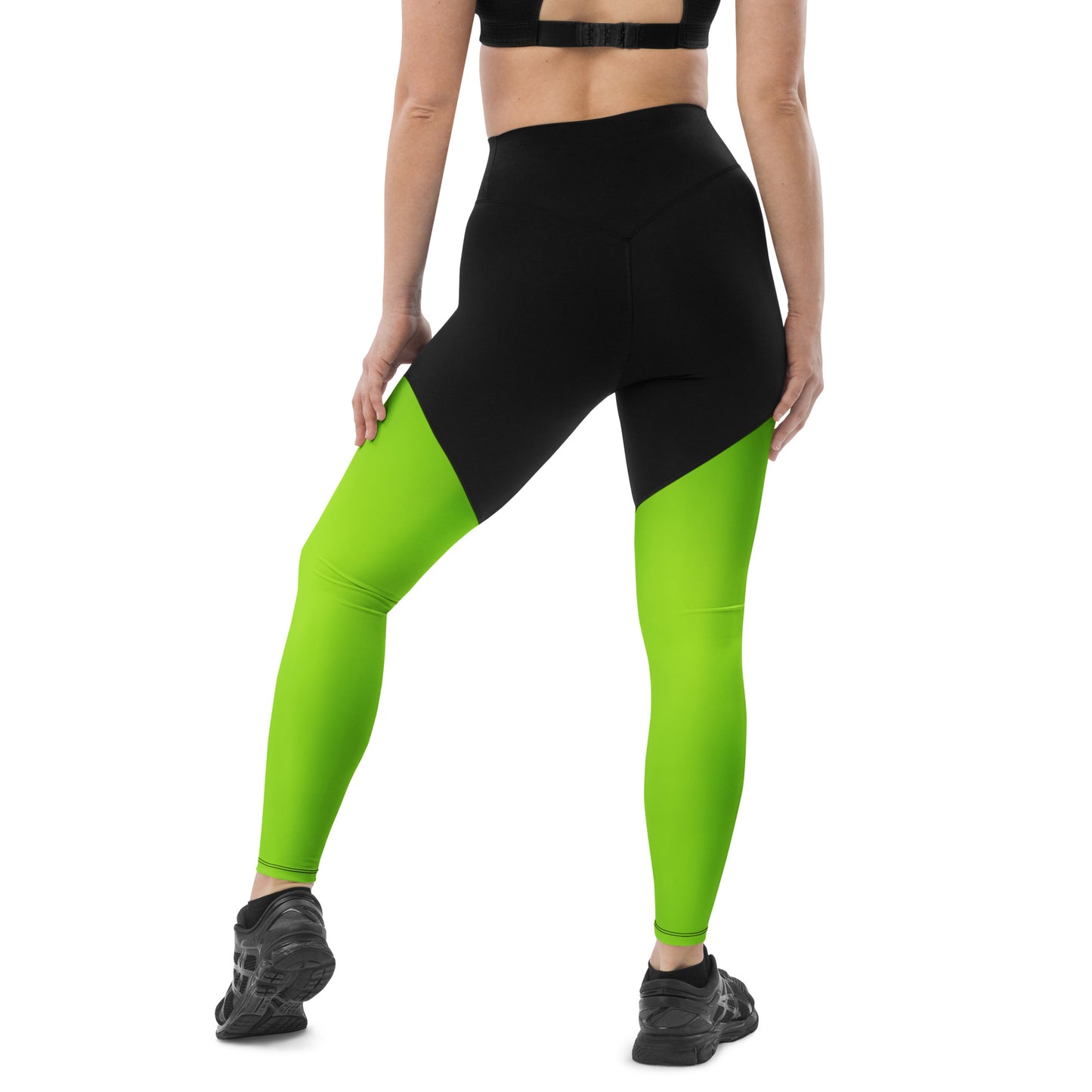 Frauen Sport-Leggings schwarz / grün