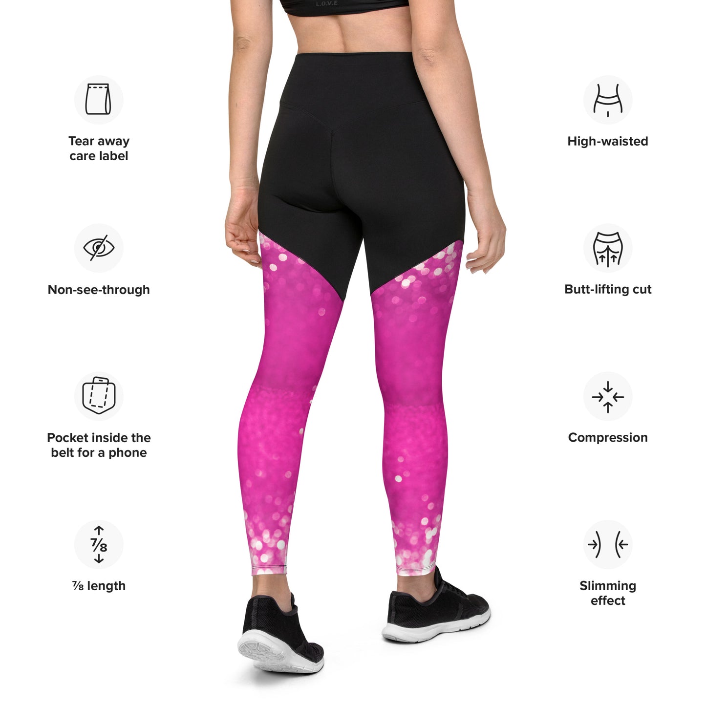 Sport-Leggings schwarz / pink